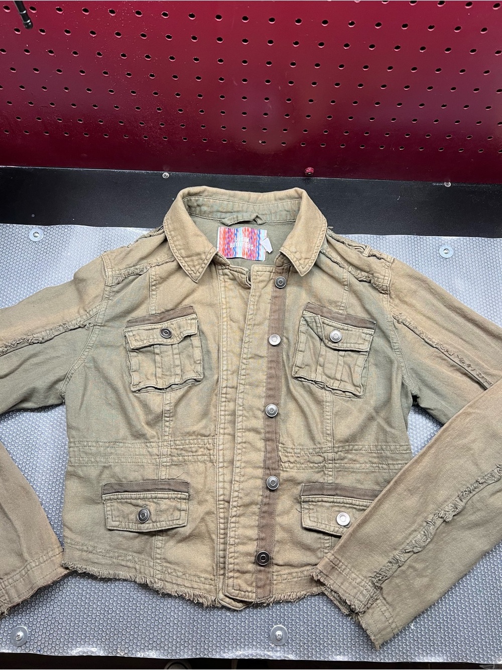 Urban Outfitters Olive Green Military-Style Woman Jacket- Size M